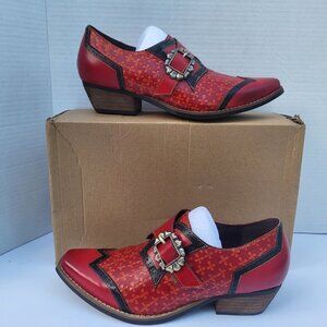 smaibulun - SOFFIA | VIVID DAISY EMBOSSED LEATHER MONK - 8